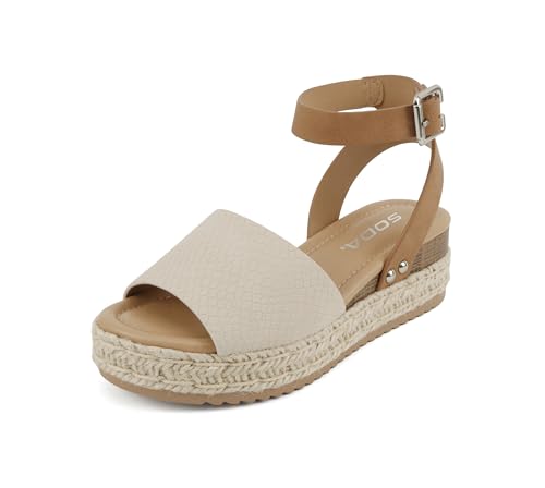 Image of Soda Little Kids /Children /Girls Topic-IIS Espadrille Flatform Wedge Open Toe Sandals