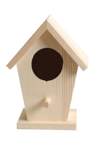 Artemio - Casetta per Gli Uccellini, in Legno, 7,5 x 7 x 14 cm, Colore: Beige