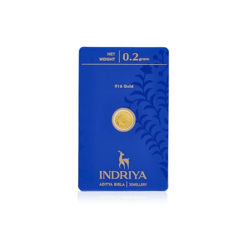 Image of 22 KT 916 0.2gm Lotus Gold Bar /Gold Coin - for Akshaya Tritiya, Weddings, Festivals, Birthdays & Gifts