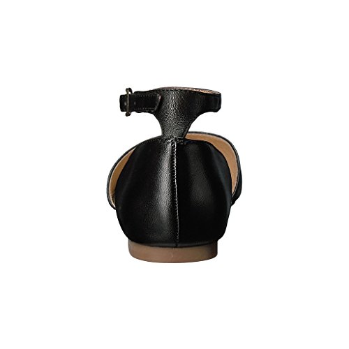 YDN Women Casual D'Orsay Pointed Toe Ballet Flats Comfort Slip-on Walking Shoes with Ankle Strap3