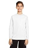 Team 365 Youth Zone Performance Long-Sleeve T-Shirt L WHITE