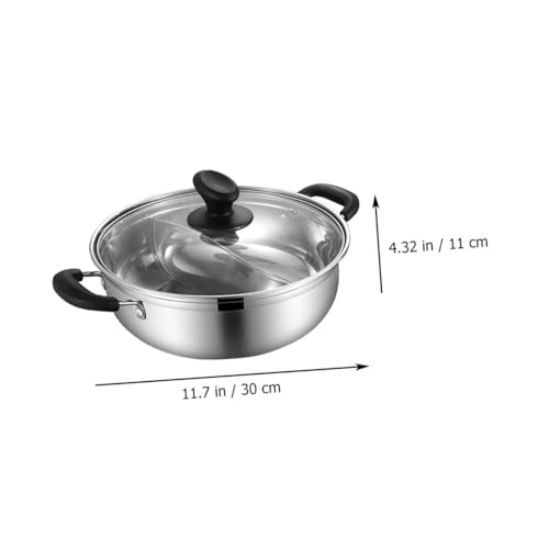 Marmite à double compartiment 30 cm en acier inox 304 compatible induction pour cuisine maison - 3