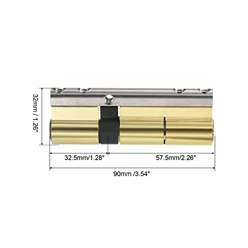 PATIKIL 32.5/57.5 (90mm Overall) European Double Lock Cylinder, Door Cylinder Lock with 2 Renovation Keys / 6 Owner Keys - Image 2