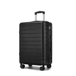24 Inch Medium Suitcase, Lightweight ABS+PC Hard Shell Check-in Luggage with 4 Spinner Wheels, Durable Travel Suitcases for Holiday & Business Trips