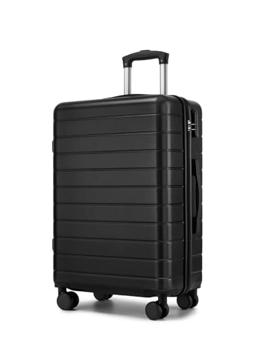 24 Inch Medium Suitcase, Lightweight ABS+PC Hard Shell Check-in Luggage with 4 Spinner Wheels, Durable Travel Suitcases for Holiday & Business Trips