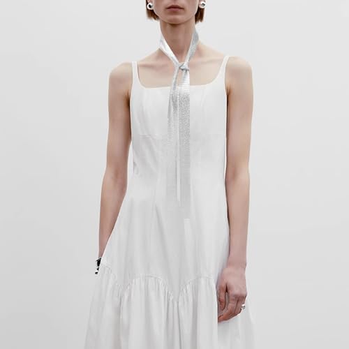 Women Long Narrow Sequins Metal Neck Tie Scarf Tie Shawl Neckerchief Choker3