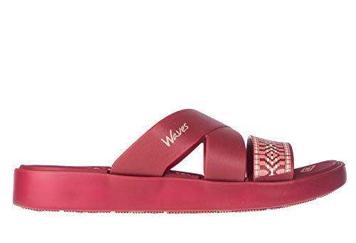 Image of Khadims Waves Women Maroon Casual Slip-On Sandal, 8 UK
