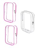 CALYGO Packing Cubes Quart Size Travel Bag Tsa Approved Clear Toiletry Bag Small European International Must Haves Long Flight Airplane Essentials (3, Pink, Pink,Clear)