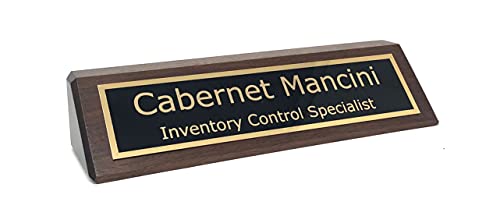 Solid Walnut Desk Name Plate Personalized Engraved Name Plates Business Card Holder | Name Plate for Desk | Office Desk Decor - Personalized Plaque Name Plates for Desks | Personalized Name Plate