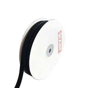 QIANF Schwarzes Samtband 1,9cm x 22,9m