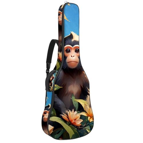 Sac pour guitare acoustique antichoc pour éviter les rayures, housse motif singe
