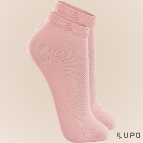 Kit 3 Pares Meias Cano Curto Branca, Rosa e Rosa escuro Lupo (BR, Alfa, M, Regular, Regular, Rosa Es