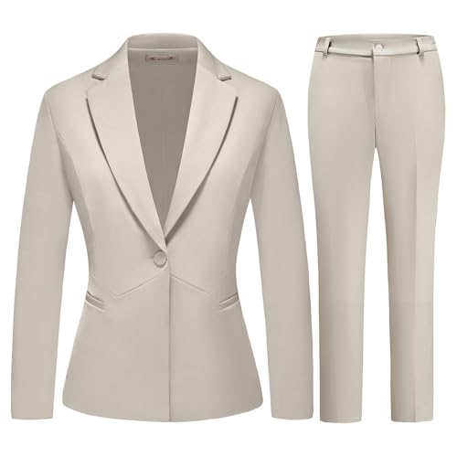 MODFUL Women's 2 Piece Business Suit Pant Set Slim Fit