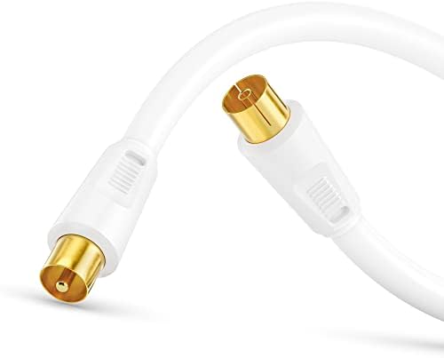 Perfect TV, kabel antenowy, kabel koncentryczny, złącze IEC do gniazda IEC z ferrytem, 3,00 m, biały