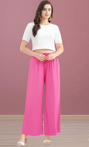 Image of Set of 2 Soft Reyon Cotton Regular Palazzo for Womens and Girls Combo Pack