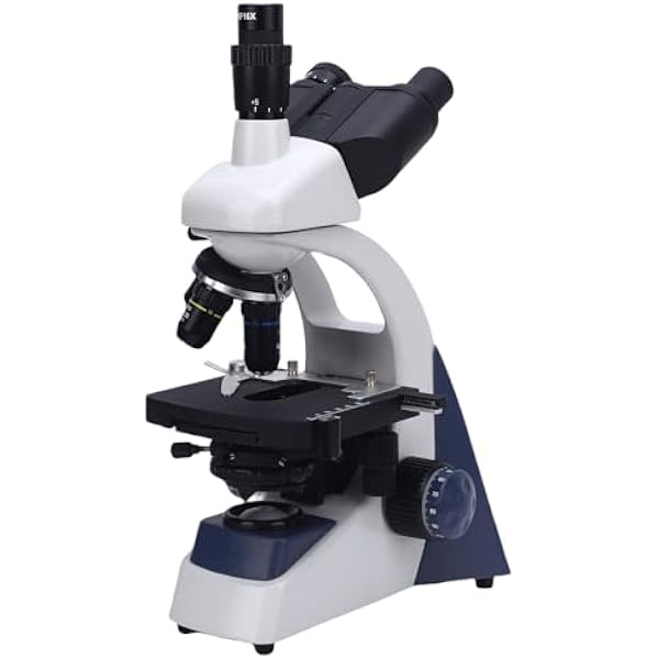 Topiky Mikroskop Przemysłowy Mikroskop Trójokularowy 40X-1600X ze Stopu Aluminium ze światłem LED Mikroskopy z regulacją Kąta do Laboratorium Badawczego w Edukacji Związek Biologiczny