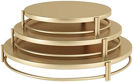 Vivevol Set of 3 Cake Stands, Cake Plate, Dessert Stand, Cupcake Stand for Parties, Home Decorating Stand Dessert Display(8” 10” 12”) Gold