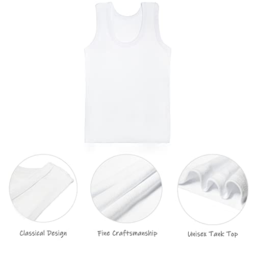 6 Pcs Girls Soft Undershirt Tank Top Cotton Undershirt Sleeveless Shirts White #TOP4