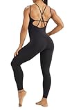 LOVESOFT Women's Sleevesless Bodysuit Dance Unitard, Backless Bodycon Rompers Jumpsuits for Workout Yoga