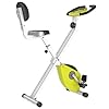 HOMCOM Folding Exercise Bike, Fitness Bicycle Indoor Trainer, Quiet 8-Level Magnetic Resistance, with LCD Monitor, Pulse Sensor and Wheels for Sport Maison and Cardio Training, Yellow