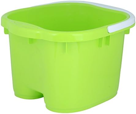 Foot Spa Bucket with Handle and Removable Rollers for Massage (Green)