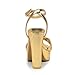 Amoji Women's 4 Inch Platform Chunky Heels Ankle Strap Women Dressy Heeled Sandals 319 Gold 8 women