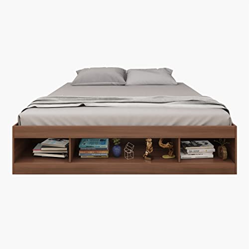 Image of Home Centre Helios Lewis Bronx Queen Bed |Engineered Wood with Box Storage Queen Bed| (Brown) |1 Year Warranty