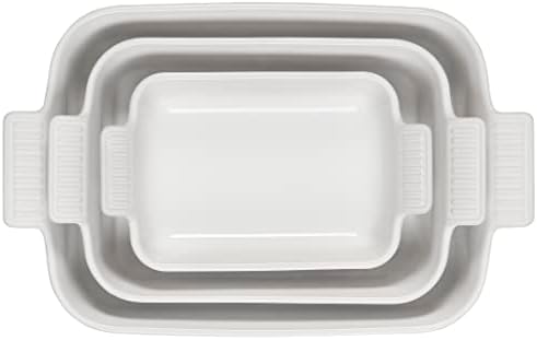 Le Creuset Stoneware Heritage Set 3 Rectangular Dishes, Marseille - Thumbnail 5