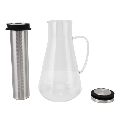 TARSHYRY FríA con Escala 1600ML Filtro de Acero Inoxidable de Primera Calidad A Prueba de Temperatura Ergonómico Helada de Vidrio para Oficina en Casa