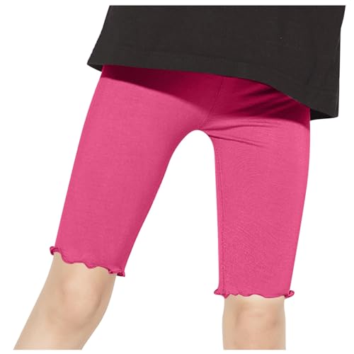 Girls Ruffle Leggings High Waisted Workout Gym Casual Yoga Activewear Bike Shorts for Kids School Casual Dance 2-9Y