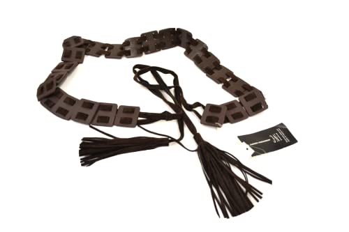 Save On Product Designer Inc Womens Faux-Leather Waist Belt Dark brown Suede Tie Tassels Belt Size Small-Medium 32" (60's theme)3