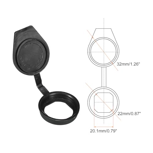 PATIKIL 22mm Door Lock Dust Cover, 6 Pack PE Plastic Waterproof Keys Panel Cam Lock Dust Cover Cap for 22mm Cam Lock, Black - Image 2