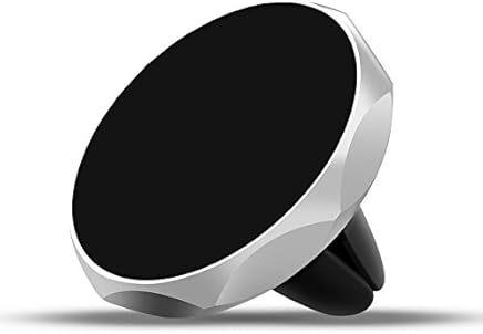 Soporte Movil Coche, [Magn?tico] para Rejillas del Aire del vehiculo Dise?o Diamante [Aleaci?n Aluminio] Im?n [Universal] Iphone / Samsung / Xiaomi / LG / Sony / GPS - Plata