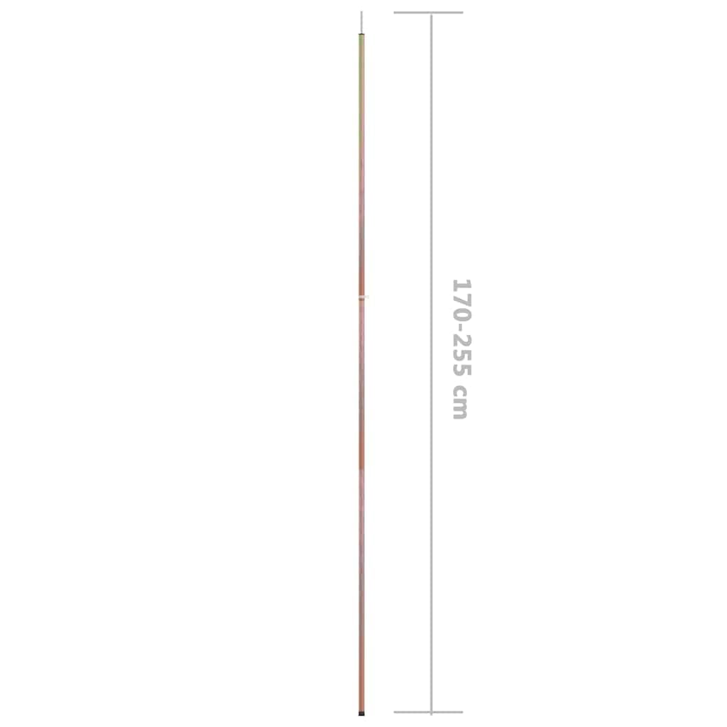 vidaXL 1/2x Mât de Tente Télescopique Longueur 170-255 cm Acier Galvanisé