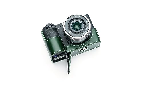 Demi-étui en cuir Sony A6700 Vert de TP Original fait main pour photographes exigeants