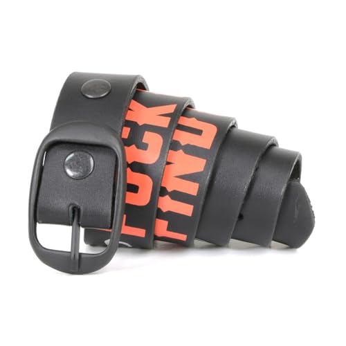 Milwaukee Leather MP7110 Men's F* Around - Find Out Black Leather Belt w/Interchangeable Buckle - 1.5 inches Wide