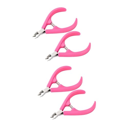 Beatifufu 2sets Nail Tools Plastic Handle Cuticle Nipper Kit Manicure Accessories for Salon 2pcs*2