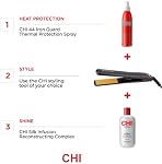 CHI Tourmaline Céramique Series Fer plat, lissage des cheveux pour cheveux soyeux, lisse, 392°F Température maximale, 1" Fer