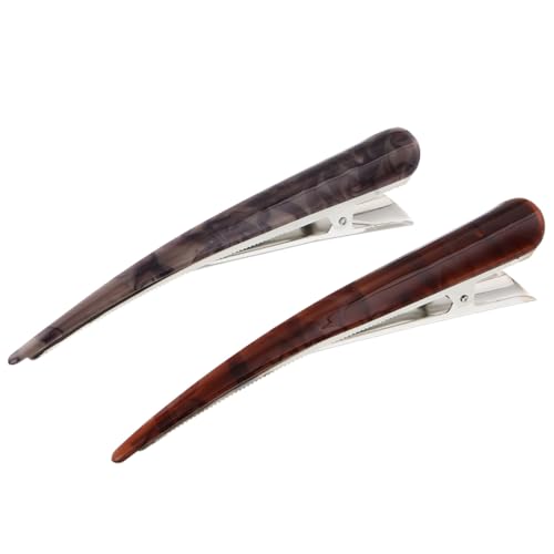 FRCOLOR Entenschnabel Haarclips 5.51 Zoll Rutschfeste Haarklammern Für Styling Und Haarfärbung Mit Starker Spannung 2 Stück Für Friseursalon Und Zuhause