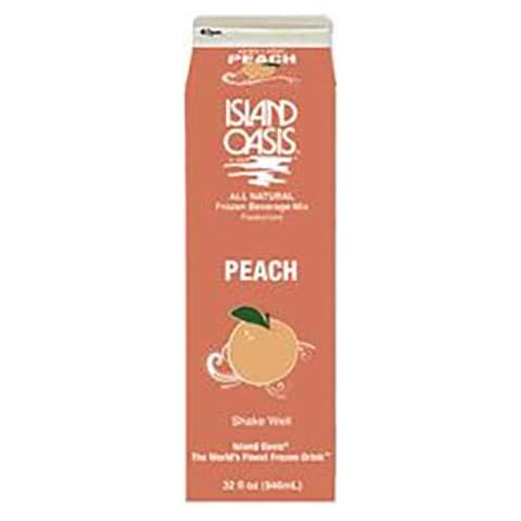 Island Oasis Peach Frozen Mix, 32 Fluid Ounce - 12 per case. Cover