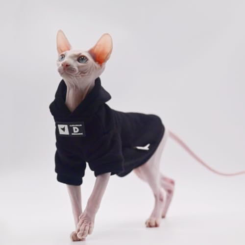 Hairless Cat Clothes Warm with Fleece Soft Winter Cat Apparel for Sphynx Cats, Devon Rex Cats,Cornish Cats (XX-Large) - Image 6