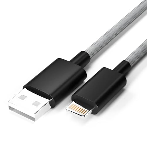 Basesailor USB to Lightning Cable 27W Fast Charging Nylon Braided Cable [MFi Certified + 1 Years Warranty] Fast Charger iPhone Cable for iPhone 14/13/12/11/X/XS/XR/8/Plus, iPad Mini/Pro/Max,USB Type A