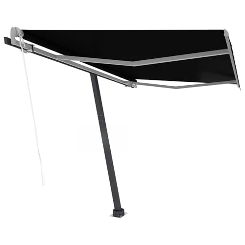Kstyhome Toldo de pie automático, Toldos Terrazas, Cerramientos Terrazas Exterior, Toldos Exterior, Toldo Balcon, Toldos para Patio, Toldos para Ventanas, Gris Antracita 300x250 cm