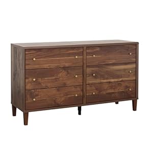 Sauder Willow Place 6 Drawer Dreser, Grand Walnut Finish