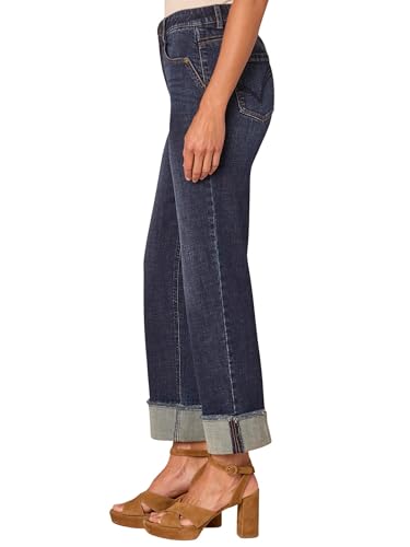 Ab Solution High Rise Up Cascading-D Boyfriend Wide Leg Jeans with Fray Cuff3