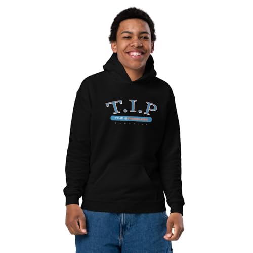 Time is Priceless - Youth hoodie - Black/Blue2