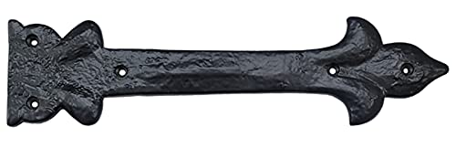 Image of Adonai Hardware Adonijah Antique Cast Iron Strap False or Faux or Dummy Hinge Front (10.40 inch X 12 Pack, Matte Black) for Barn Doors, Gates, Cabinets, Wooden Box, Furniture, Chest, Trunks and Sheds