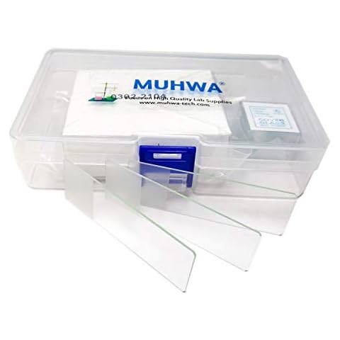 50PCS Blank Microscope Slides & 100PCS Square Cover Glass(22mm*22mm) (7105 Frosted) Cover