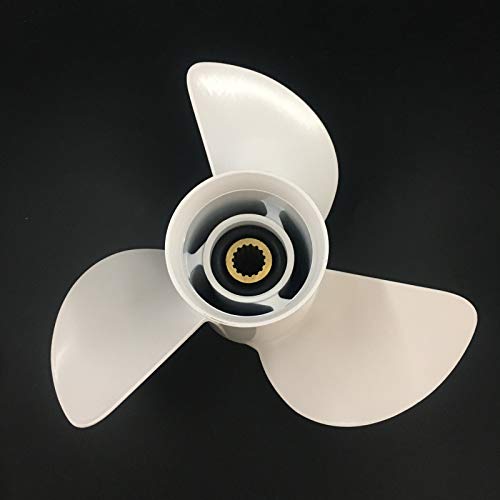 Image of CAPTAIN Outboard Propeller fit Yamaha 115 T50 60 70 75 80 85 90 100 130 HP Engines, OEM 15 Spline Tooth Outboard Prop, RH Aluminum Propellers