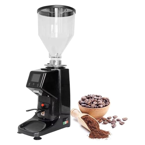 WDDEYYDS Molinillo de Café Automático con 19 Niveles de Molienda Personalizables – Uso Comercial y Doméstico, Muelas Planas de 60mm, Capacidad 250G/750G, Construcción en Acero Inoxidable 1500ml-Black